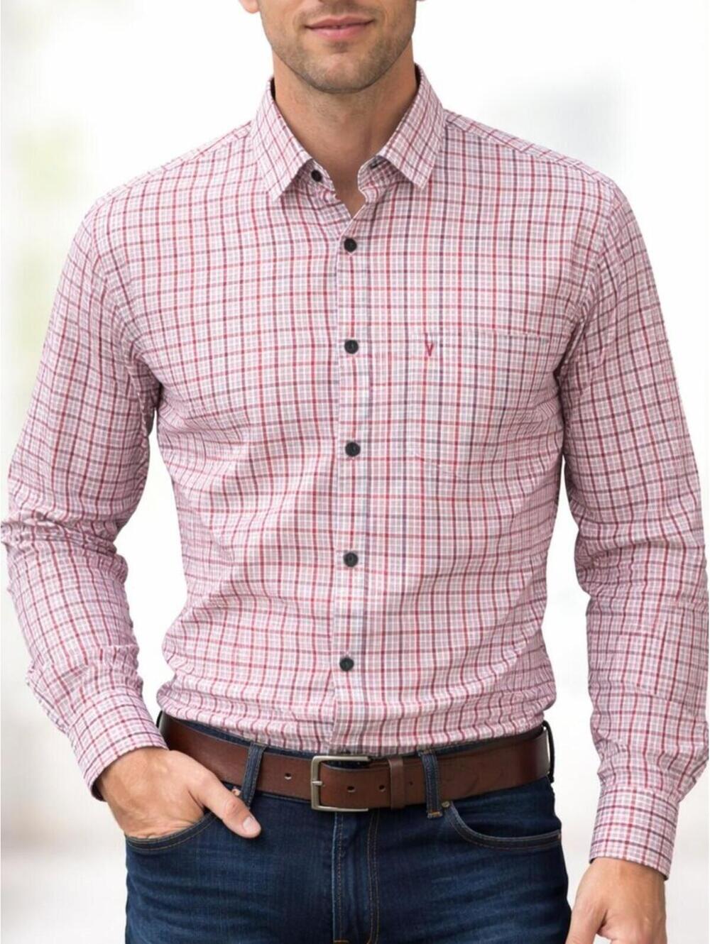 Van Heusen Long Sleeve Button Up Shirt Slim Fit 100% Cotton Men's Medium